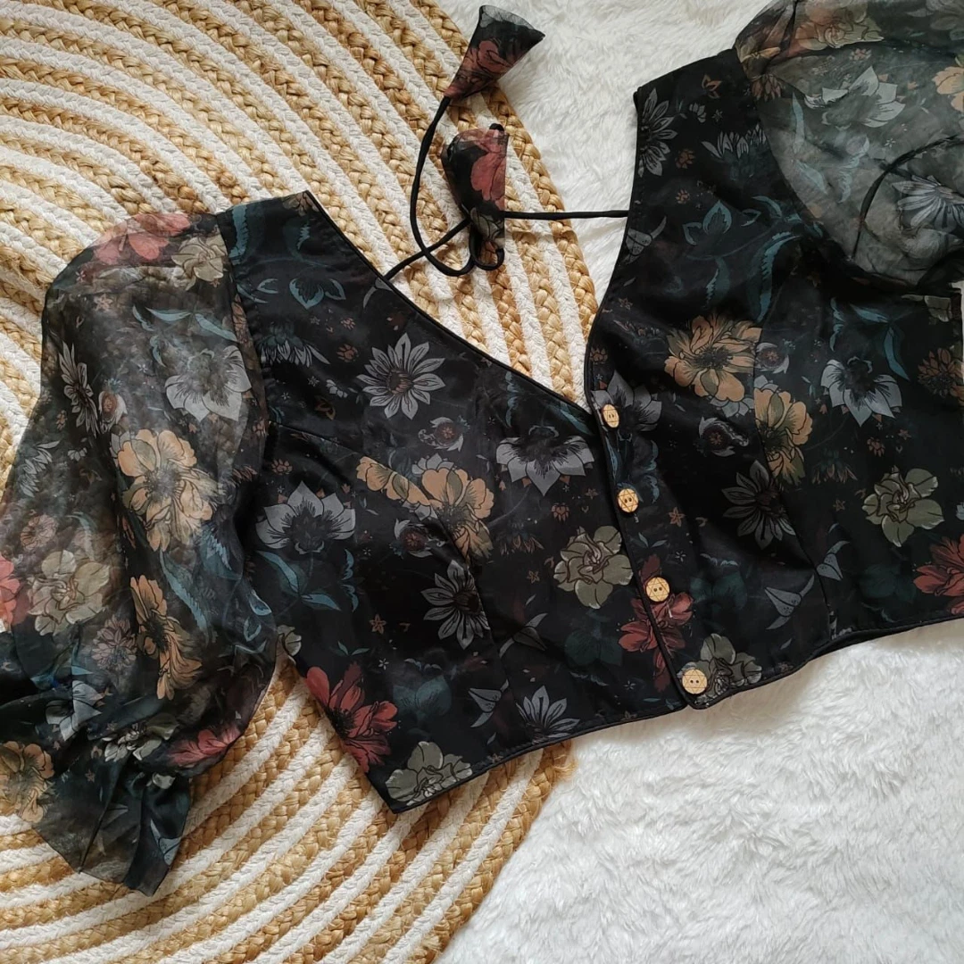 Style with Our Trendy Organza Festival Wear Blouse